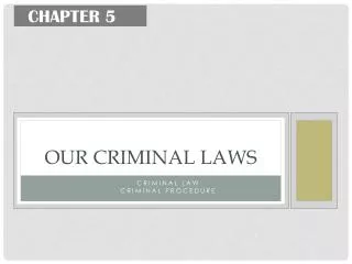 Our Criminal Laws