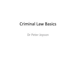 Criminal Law Basics