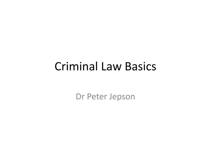 criminal law basics