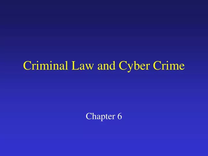 criminal law and cyber crime
