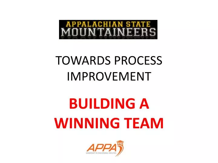 towards process improvement