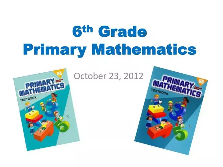 6 th grade primary mathematics