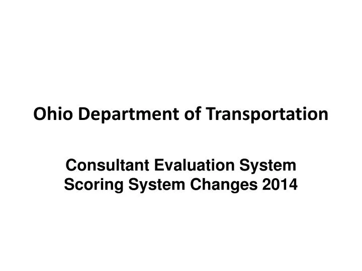 ohio department of transportation