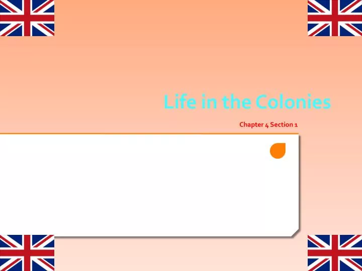 life in the colonies