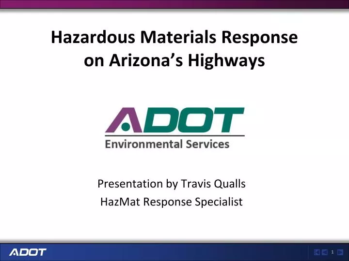 hazardous materials response on arizona s highways