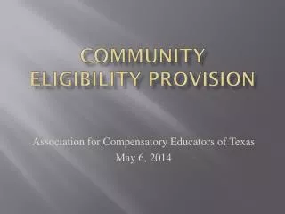 Community Eligibility Provision