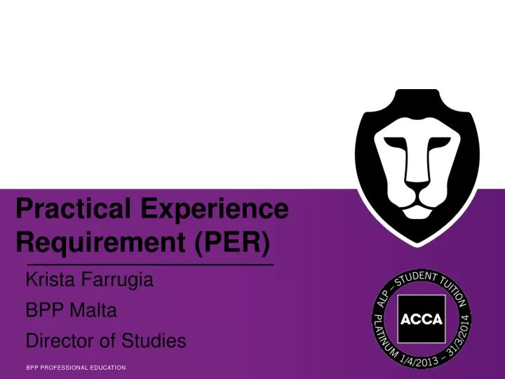 practical experience requirement per