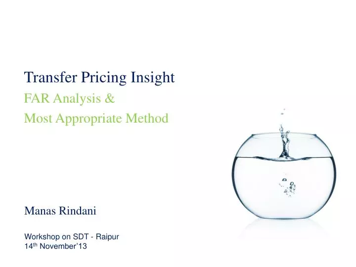 transfer pricing insight far analysis most appropriate method