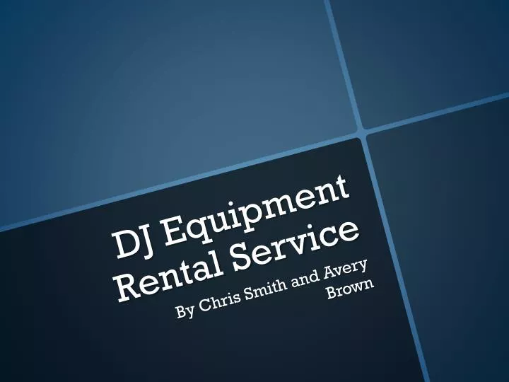 dj equipment rental service