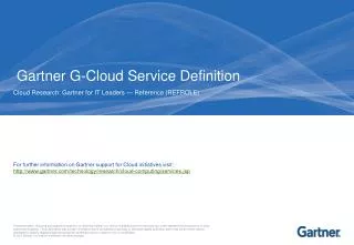 Gartner G-Cloud Service Definition