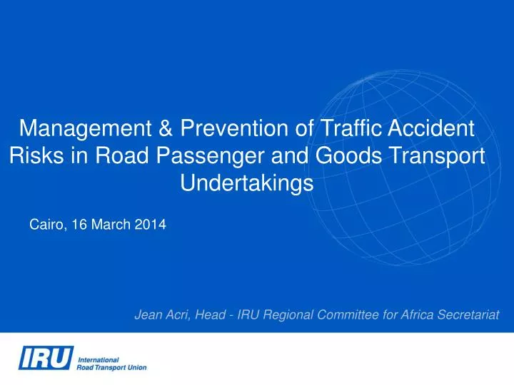 management prevention of traffic accident risks in road passenger and goods transport undertakings