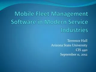 Mobile Fleet Management Software in Modern Service Industries
