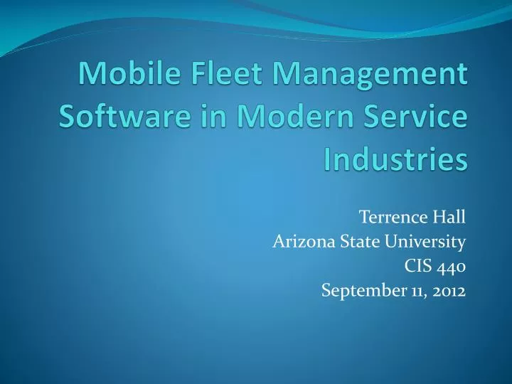 mobile fleet management software in modern service industries