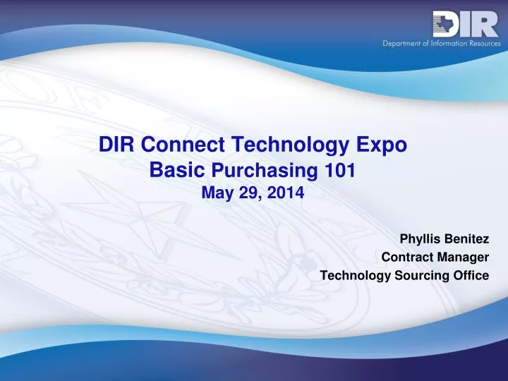 dir connect technology expo basic purchasing 101 may 29 2014
