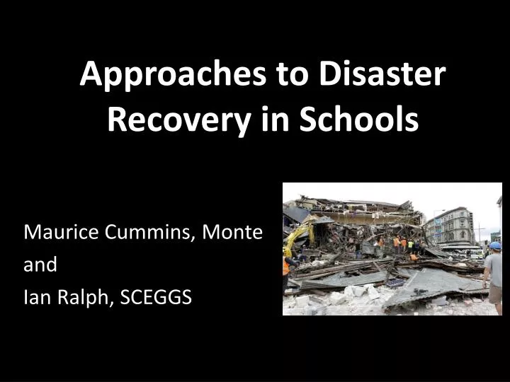 approaches to disaster recovery in schools