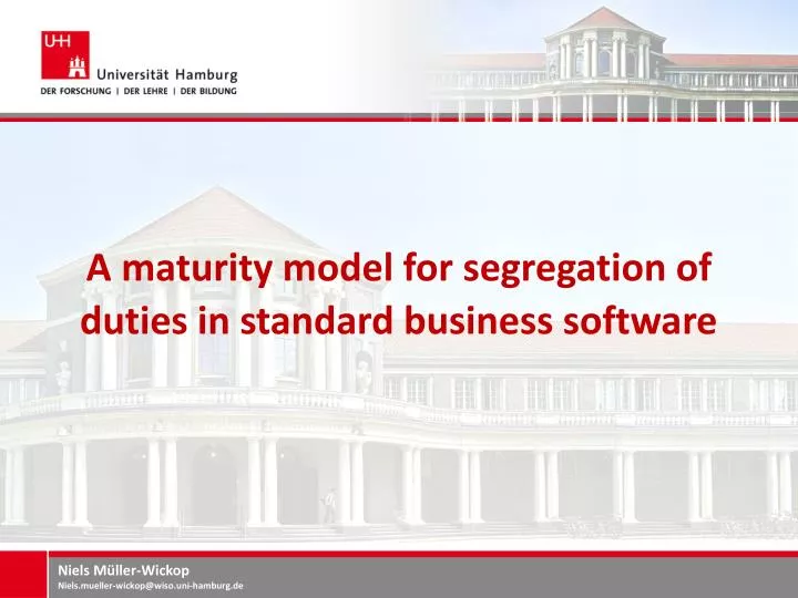 a maturity model for segregation of duties in standard business software