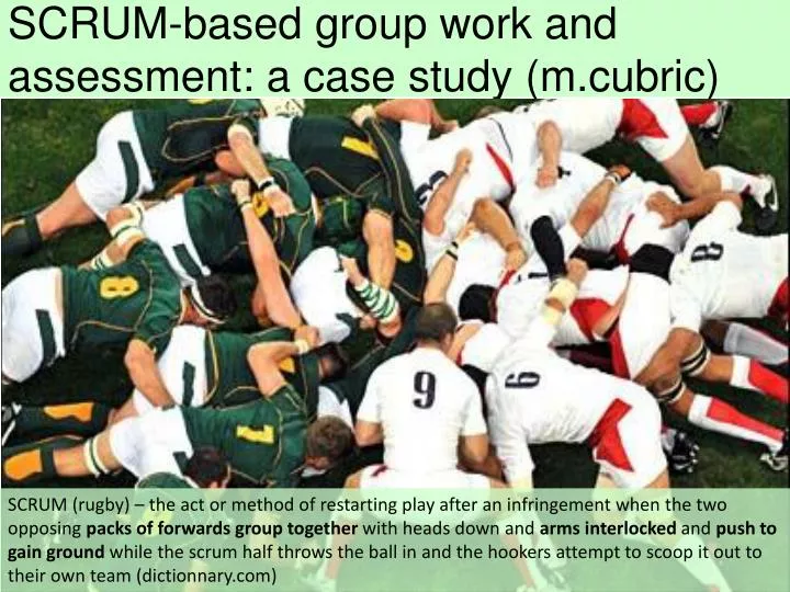 scrum based group work and assessment a case study m cubric