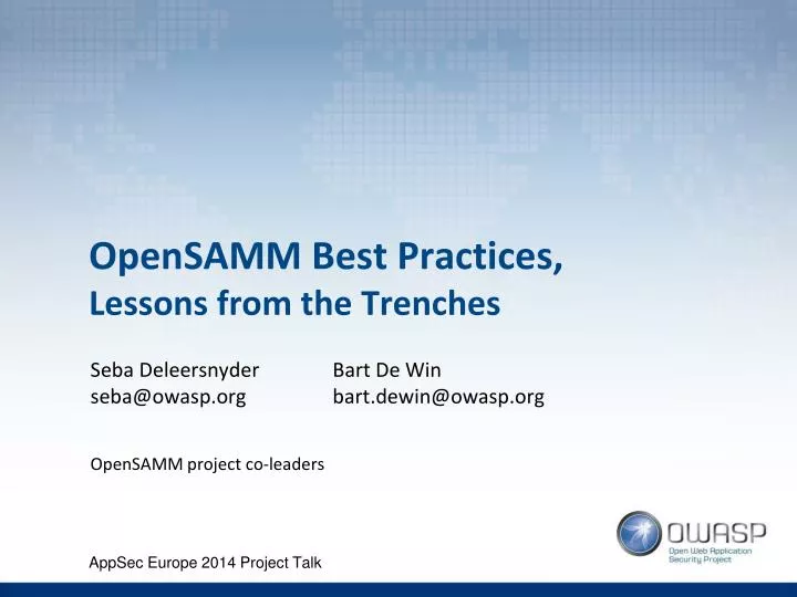 opensamm best practices lessons from the trenches