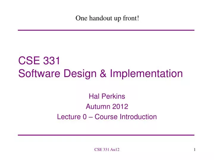 cse 331 software design implementation