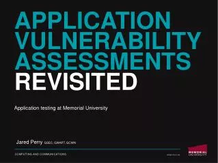 Application Vulnerability Assessments