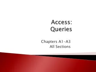 Access: Queries