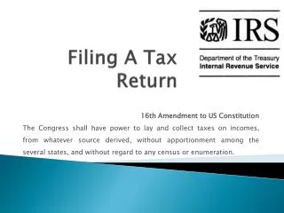 Filing A Tax Return