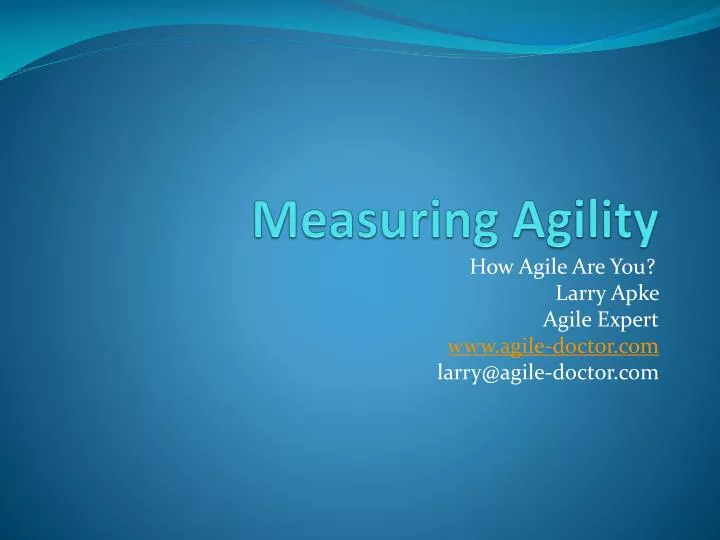 measuring agility