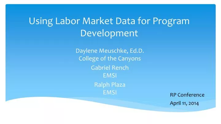 using labor market data for program development