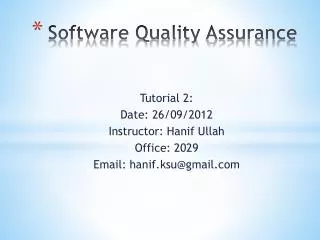 Software Quality Assurance