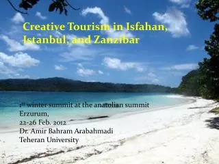 Creative Tourism in Isfahan, Istanbul, and Zanzibar