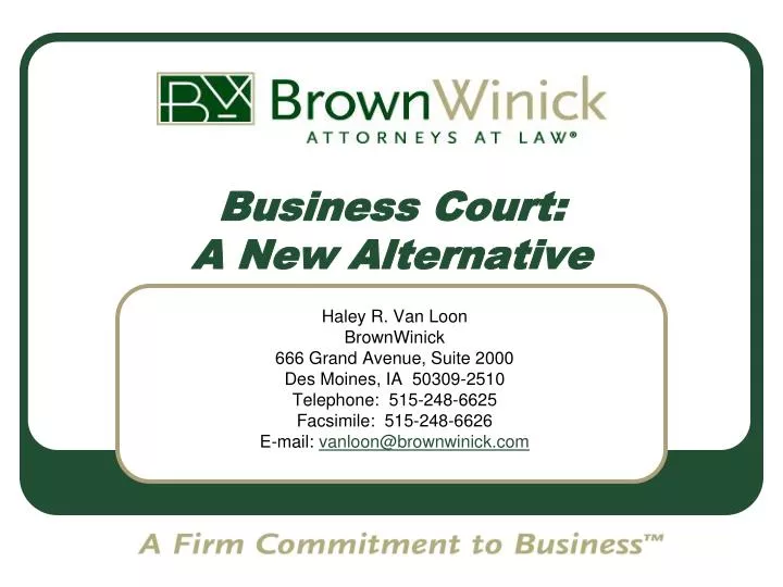 business court a new alternative
