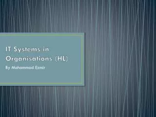 IT Systems in Organisations (HL)