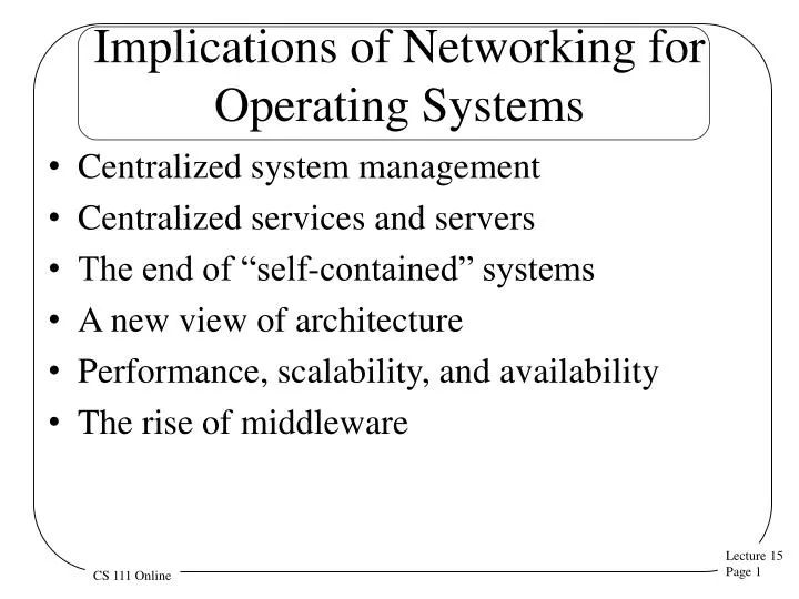 implications of networking for operating systems