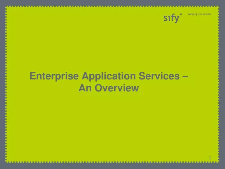 enterprise application services an overview