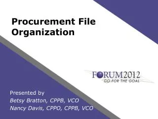 Procurement File Organization