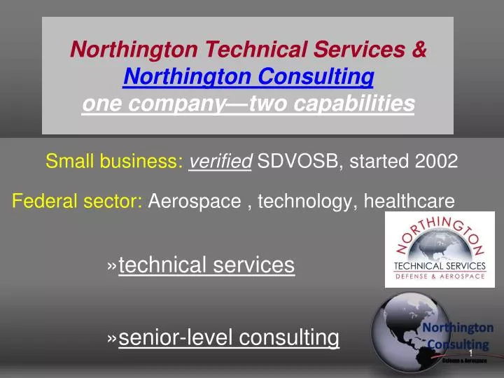 northington technical services northington consulting one company two capabilities