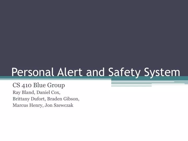 personal alert and safety system