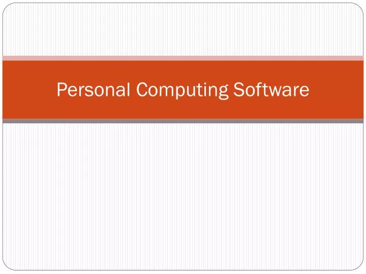 personal computing software