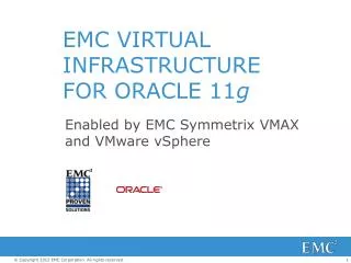 EMC VIRTUAL INFRASTRUCTURE FOR ORACLE 11 g