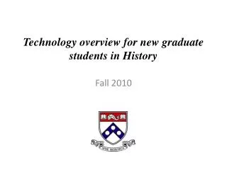 Technology overview for new graduate students in History