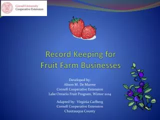 Record Keeping for Fruit Farm Businesses