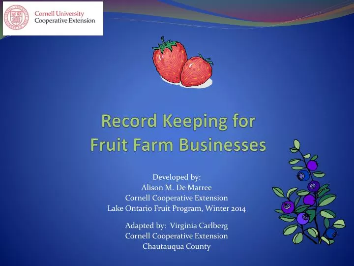 record keeping for fruit farm businesses