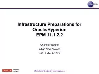 Infrastructure Preparations for Oracle/Hyperion EPM 11.1.2.2