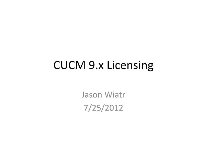 cucm 9 x licensing