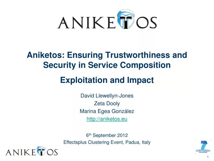 aniketos ensuring trustworthiness and security in service composition exploitation and impact