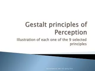 Gestalt principles of Perception