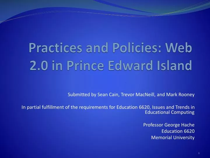practices and policies web 2 0 in prince edward island