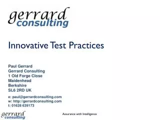 Innovative Test Practices