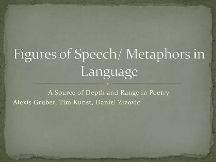 figures of speech metaphors in language