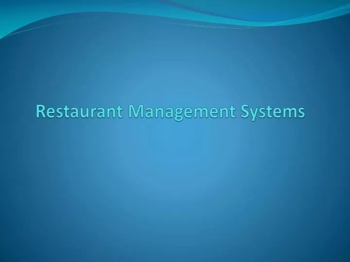 restaurant management systems